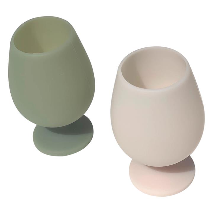Tullamore Set of 2 Unbreakable Silicone Wine Glasses in Beige by Porter