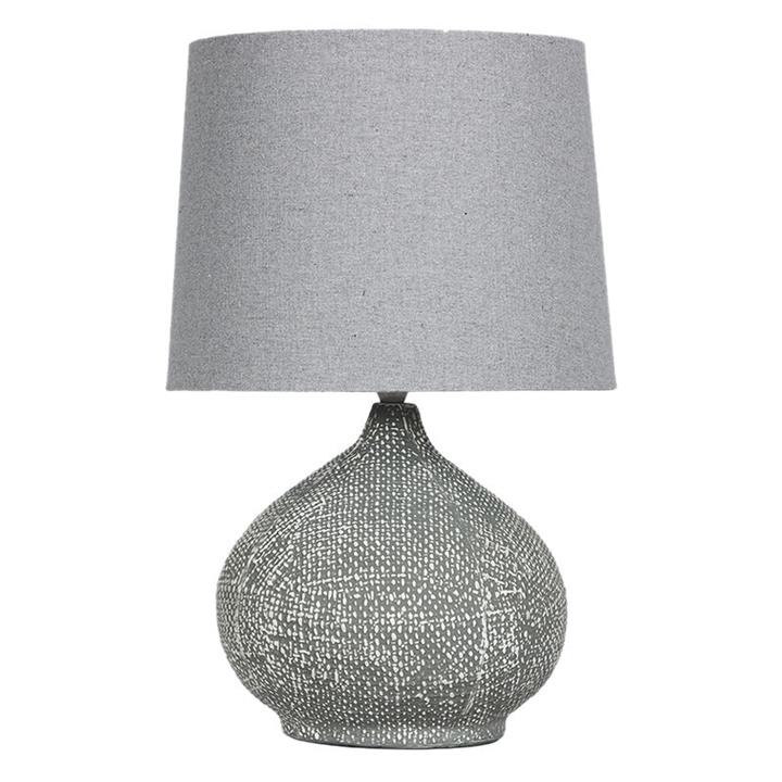 Weave Ceramic Table Lamp in Charcoal by Canvas and Sasson by Canvas and