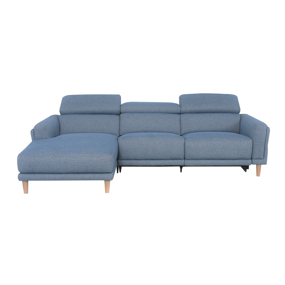 Axel Liam Denim Electric Chaise 3 Seater Sofa Left Hand Facing by
