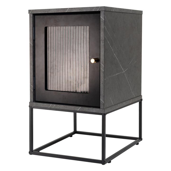 Olga Glass Door Bedside Table in Grey by Emma's Bedroom by Emma's