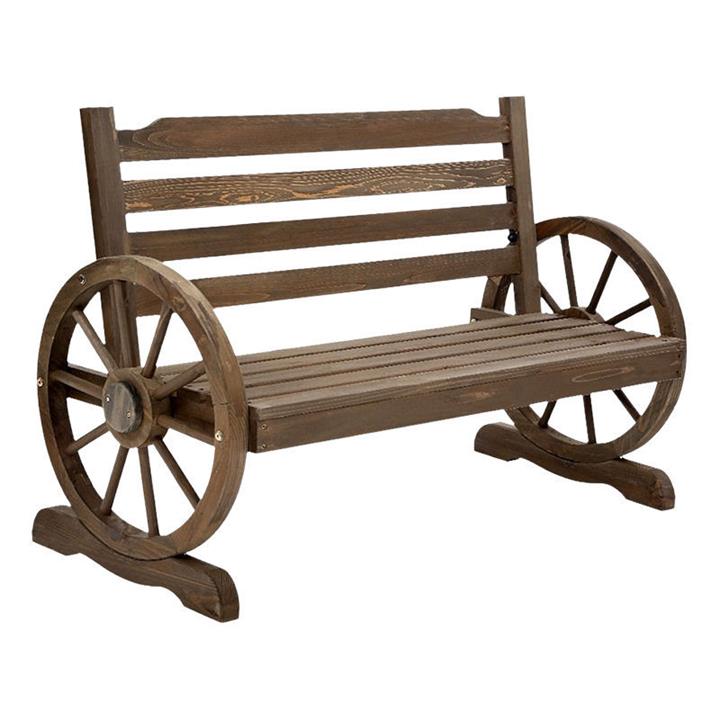 Abrissa Wooden Garden Bench in Brown by Frisse Outdoors Style Sourcebook