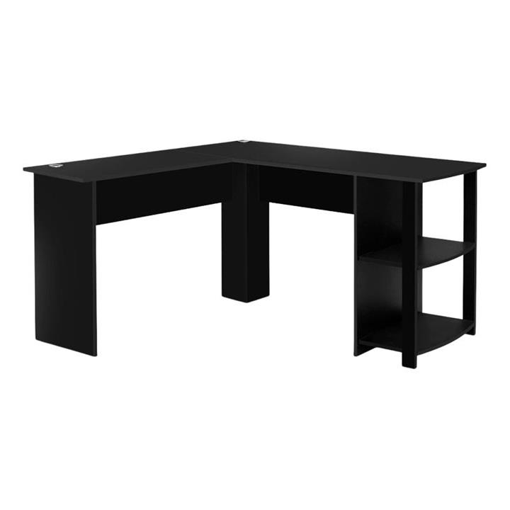 Mandi LShaped Workstation Desk in Black by Resort Living Style Sourcebook