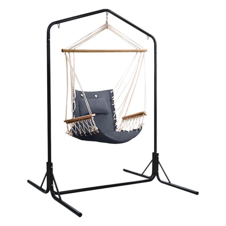 Leonie Outdoor Hanging Chair with Box Stand in Grey/Black by Frisse