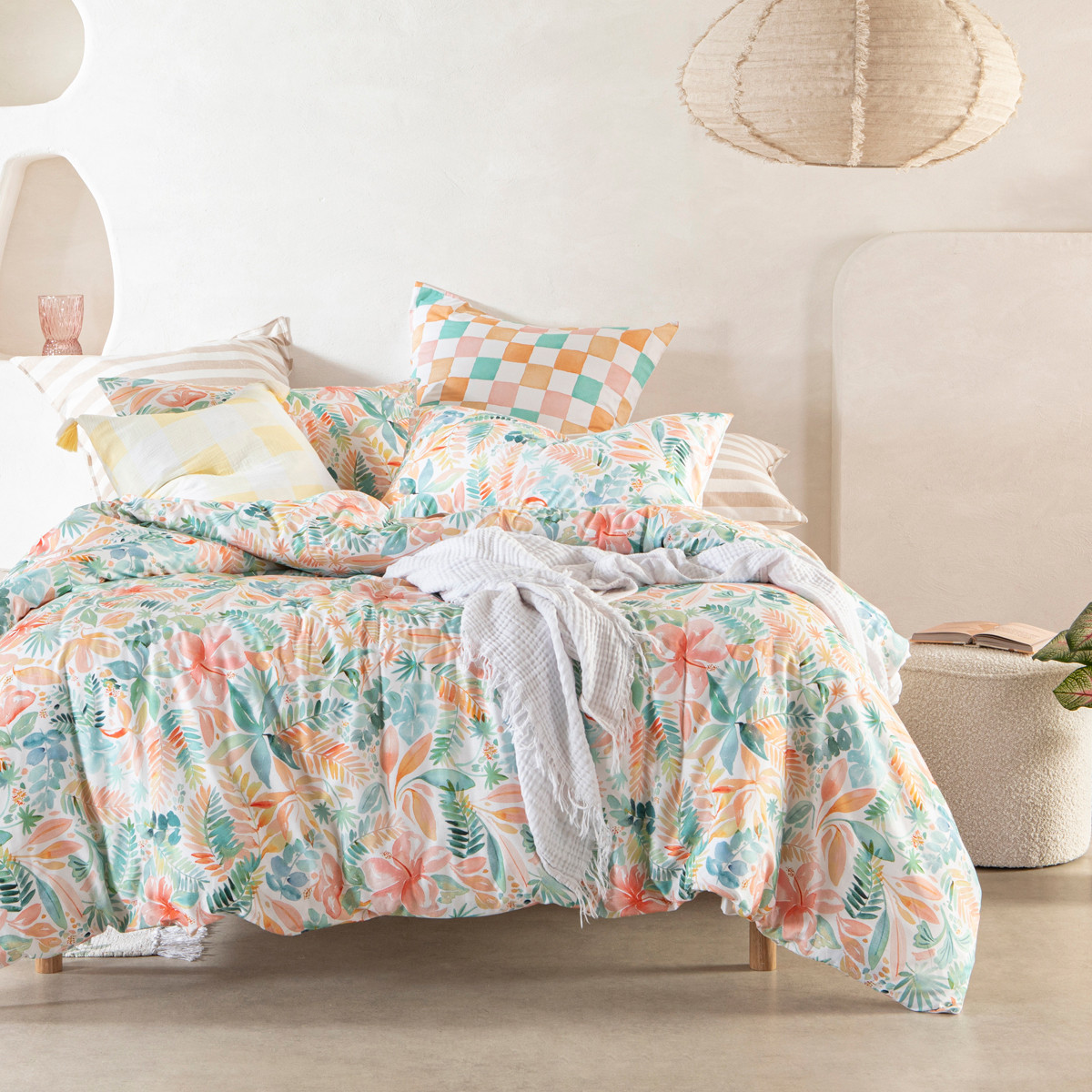 Cass Deller Kalani By Cass Deller Quilt Cover Set Orange Double Bed