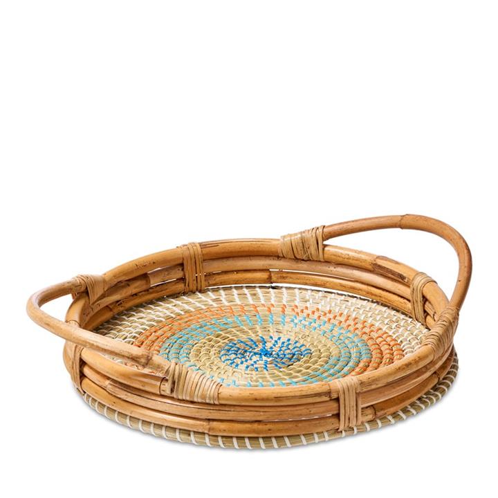 Adairs Positano Tray Multi Round Natural by Adairs Style Sourcebook