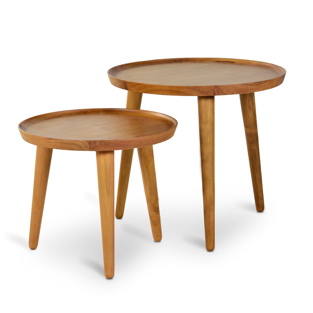 Nordic Side Tables Set/2, Lge 60cmW x 50cmD x 60cmH Sml 50cmW x 55cmD
