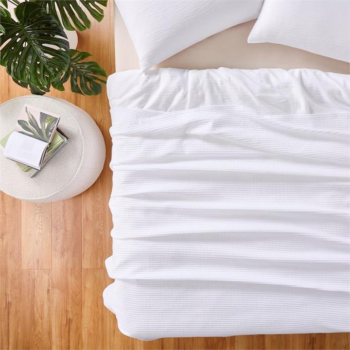 Adairs Waffle White Blanket by Adairs Style Sourcebook