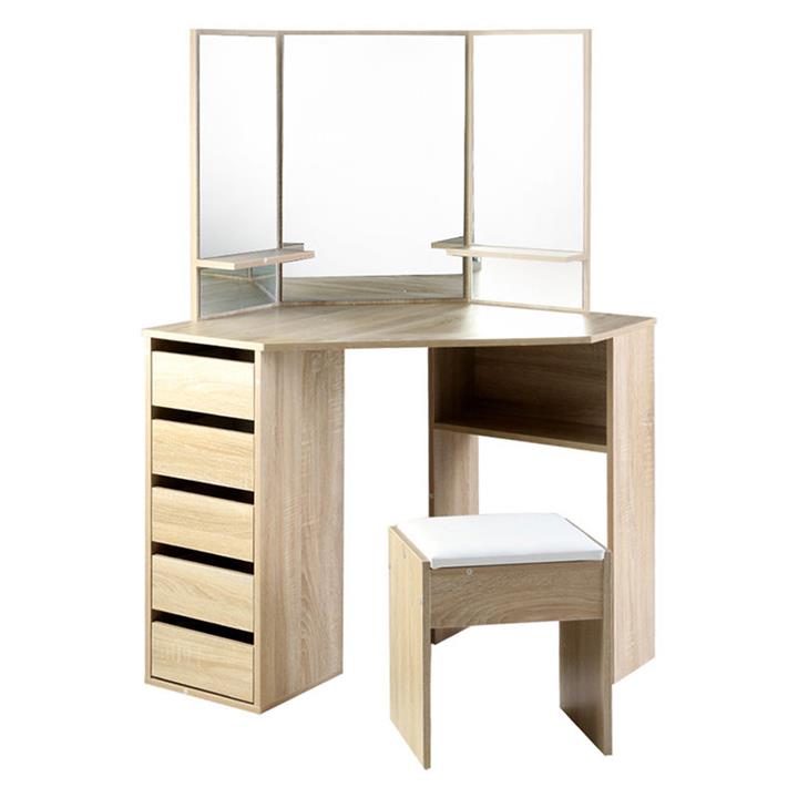 Gabriella Corner Dressing Table in Oak by Resort Living Style Sourcebook