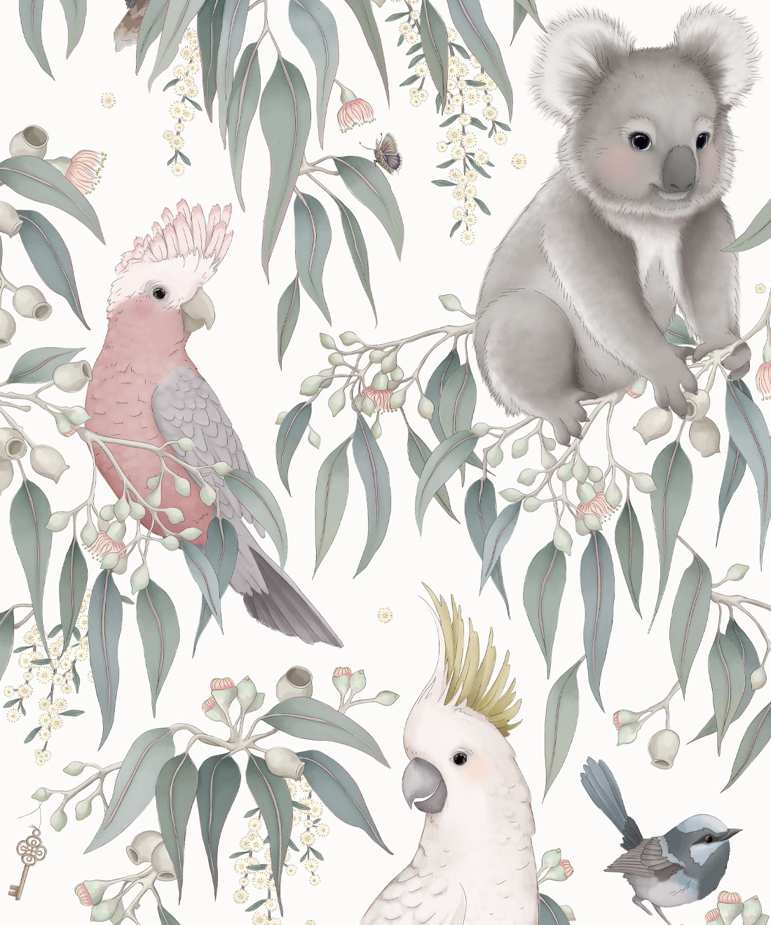 Bush Babies Wallpaper Gardenia by Fleur Harris Style Sourcebook