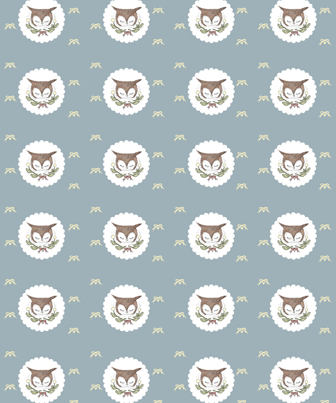 Owl Ribbons Wallpaper by Muffin & Mani - Style Sourcebook