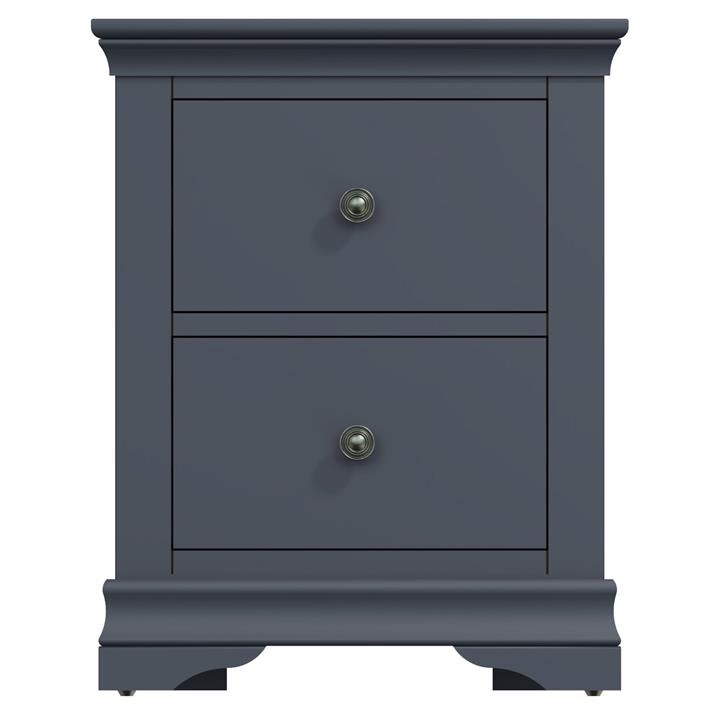 Durham Wooden Bedside Table, Large, Midnight Grey by Krendler Furniture