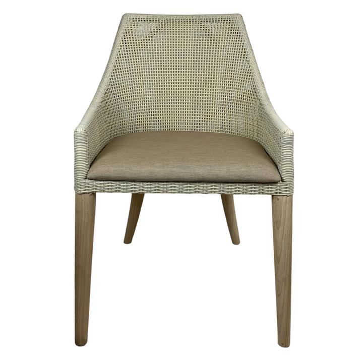 Delano Resin Wicker Outdoor Dining Chair, White by Chateau Legende
