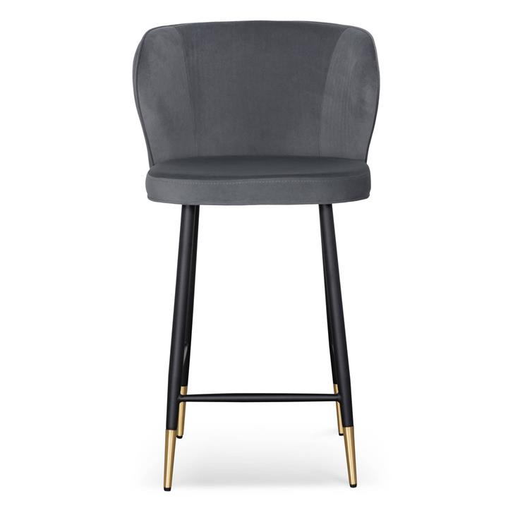 Rawson Velvet Fabric Counter Stool, Grey by Conception Living Style