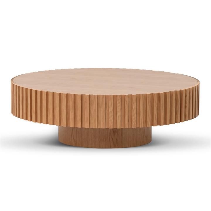Villeda Wooden Round Coffee Table, 100cm, Natural by Conception Living