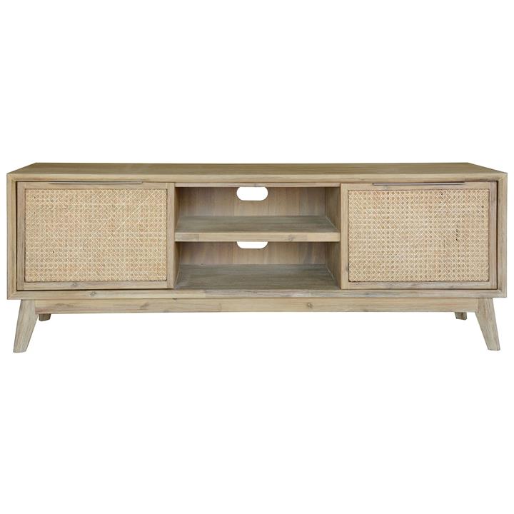 Andros Acacia Timber & Rattan 2 Door TV Unit, 180cm by Dodicci Style