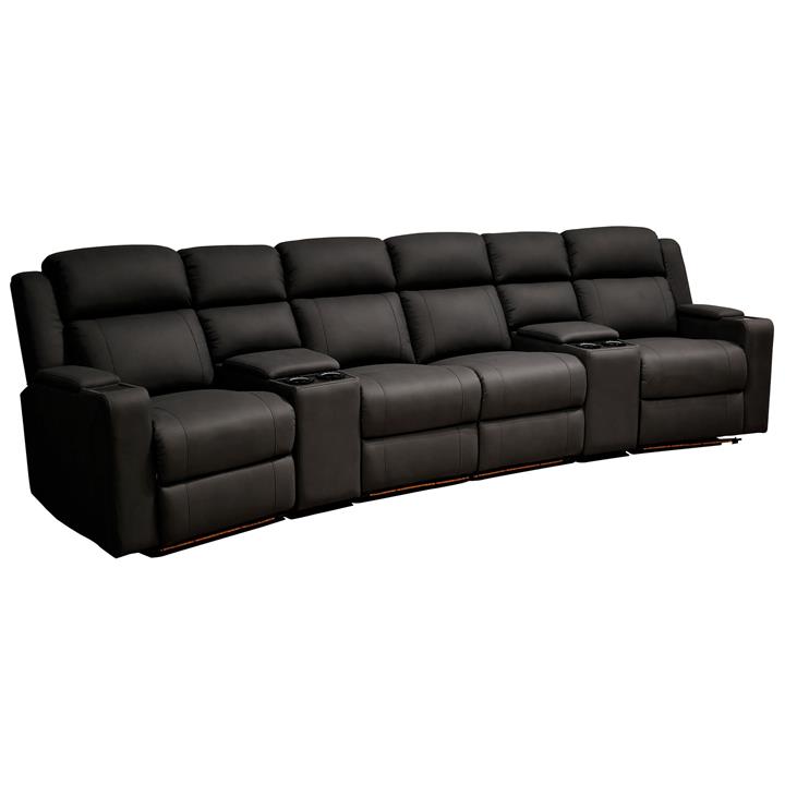 Picton Rhino Suede Fabric Electric Recliner Sofa, 4 Seater, Black by