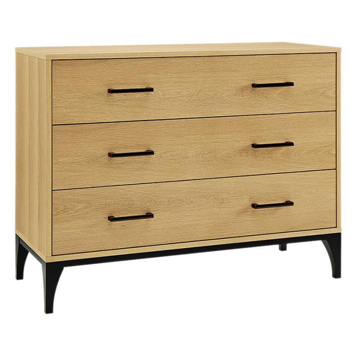 Scandic Timber Chest of 3 Drawers in Black/Oak by Hudson Furniture by