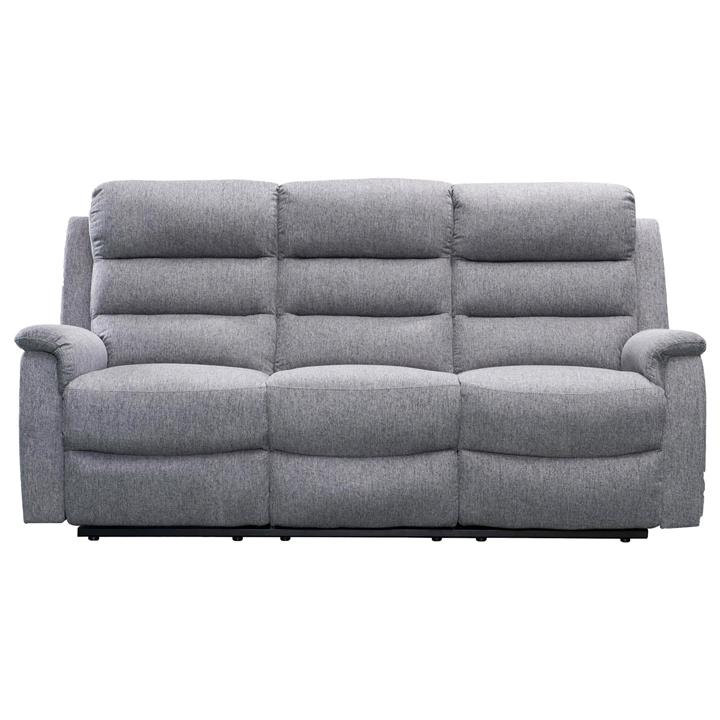 Reno Fabric Recliner Sofa, 3 Seater, Grey by Rivendell Furniture