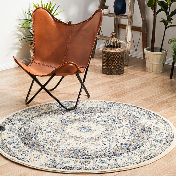 TOSTE Round Floor Rug Blue by Freedom by Freedom Style Sourcebook