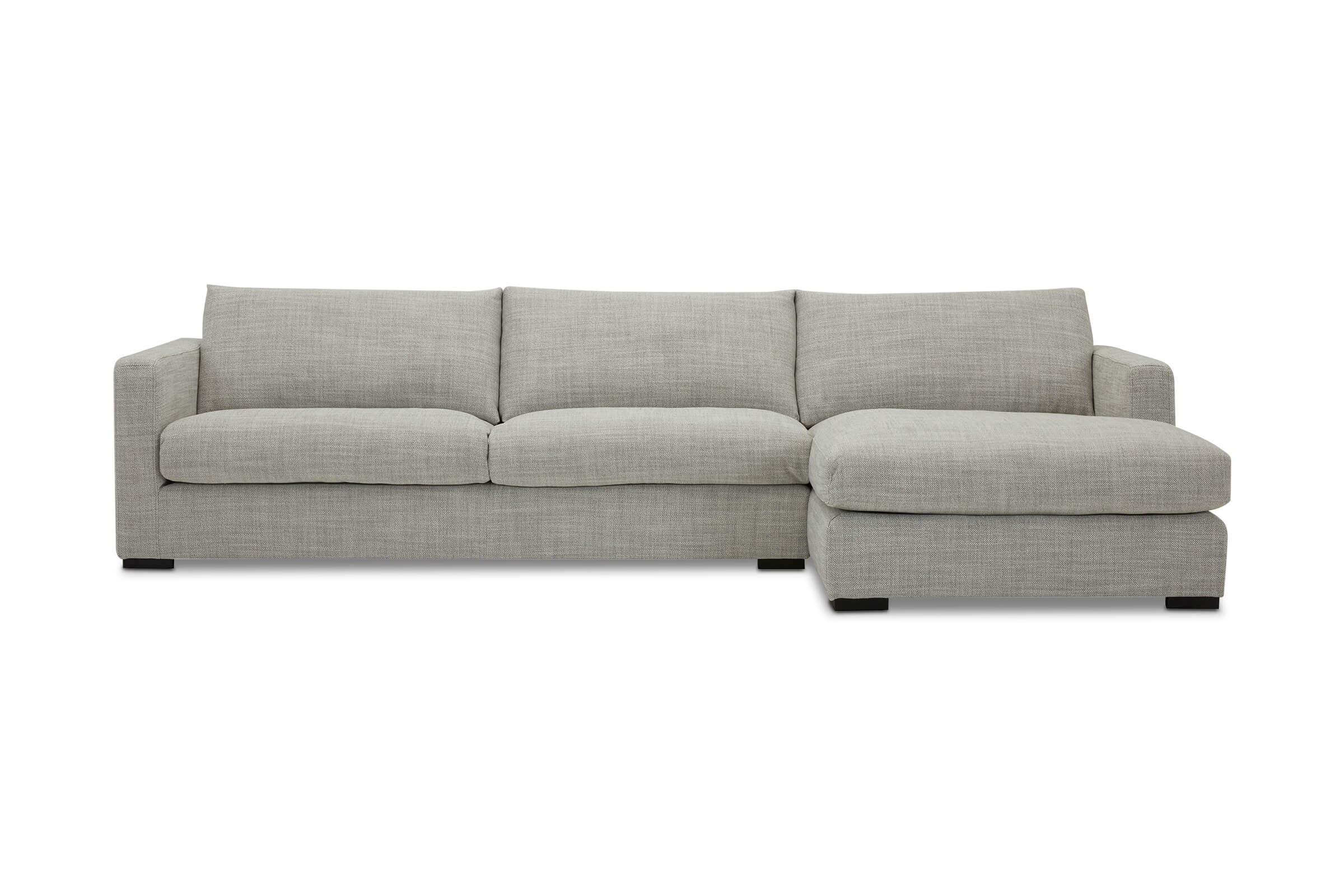 Urban Modern RightHand Fabric Sofa, Light Grey, by Lounge Lovers by
