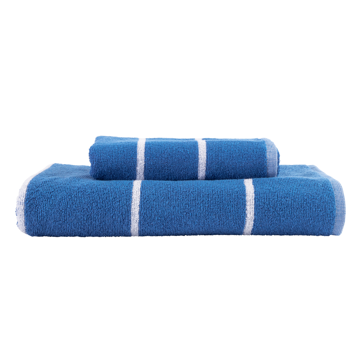 Habitat Karson Stripe Towel Range Blue Standard Hand Towel by Habitat