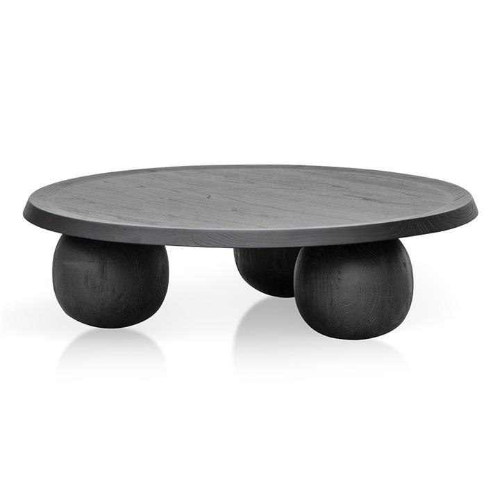Maxine 100cm Elm Ball Coffee Table Full Black by Interior Secrets