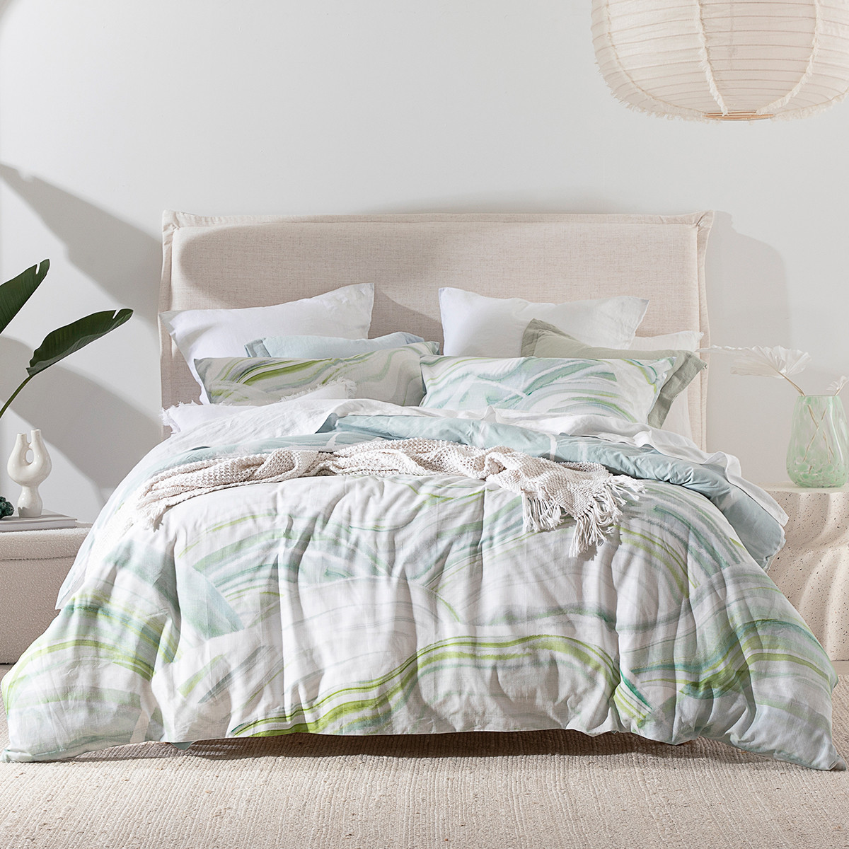 Habitat Arielle Quilt Cover Set Green Super King Bed Quilt Cover Set by Habitat Style Sourcebook