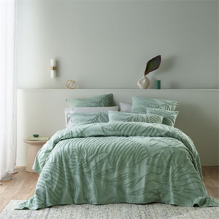 Foliage Chenille Bedspread Set Size Double in Sage by Bianca by Bianca