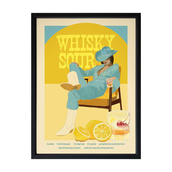 WHISKY SOUR Framed Paper Print Black by Freedom by Freedom Style