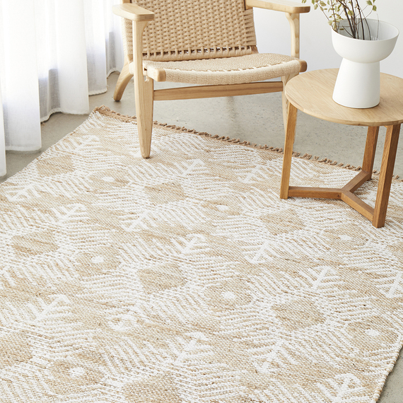 BODHI ROSA Floor Rug White/Natural by Freedom by Freedom Style Sourcebook