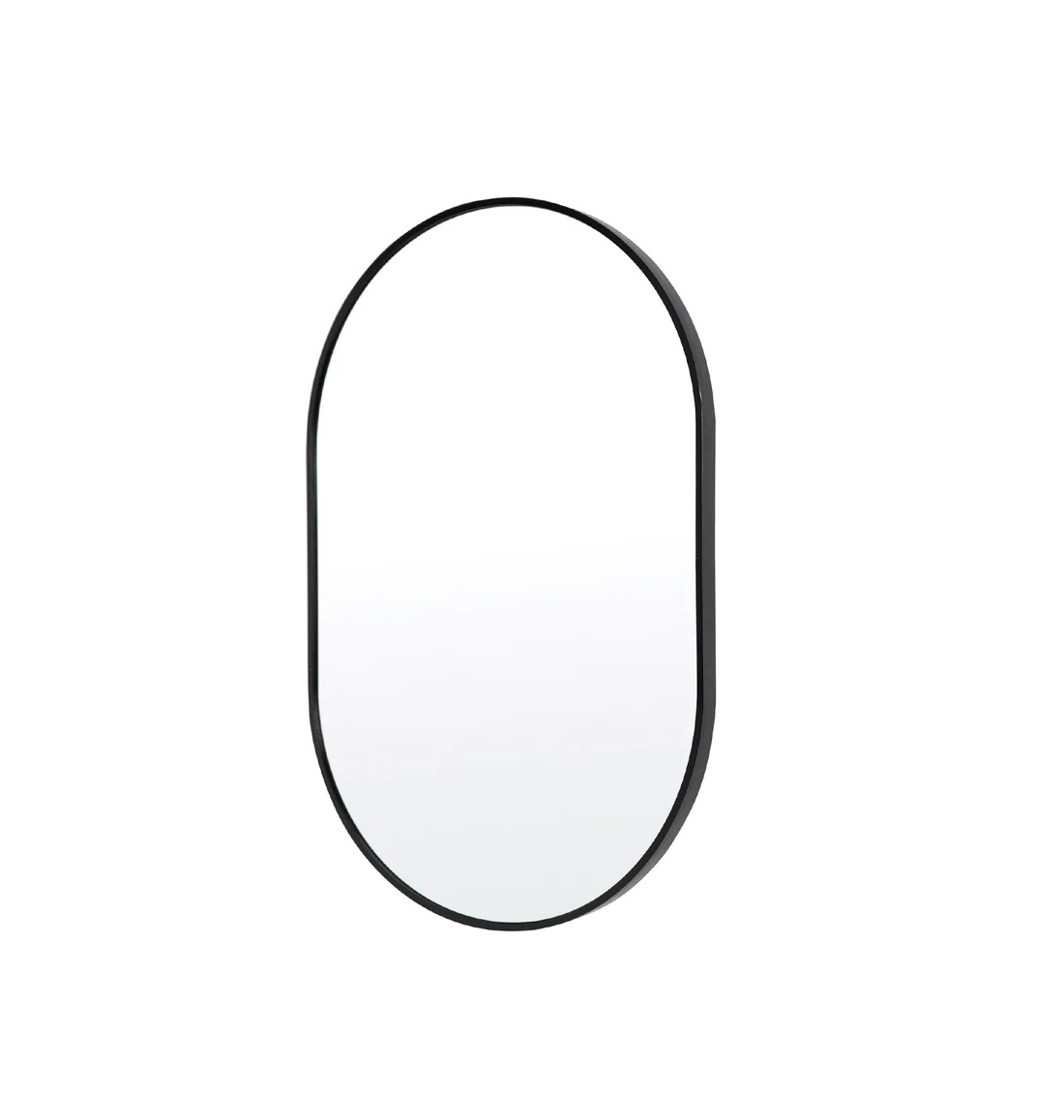 Oval Wall Mirror Black Aluminum Frame 75cm / 100cm 50cm x 75cm by Luxe
