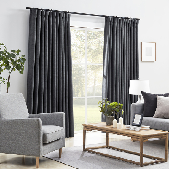 CATO Set of 2 Blockout Pencil Pleat Curtain Charcoal by Freedom, 100