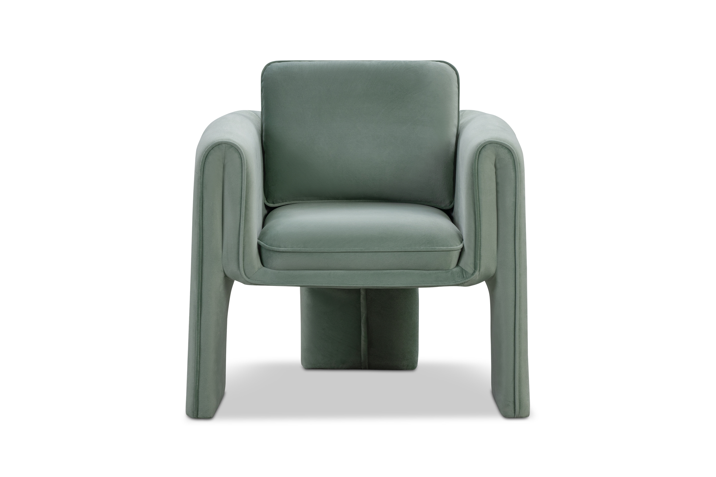 Alona Armchair Modern Armchair, Green Steel & Engineered Wood, by