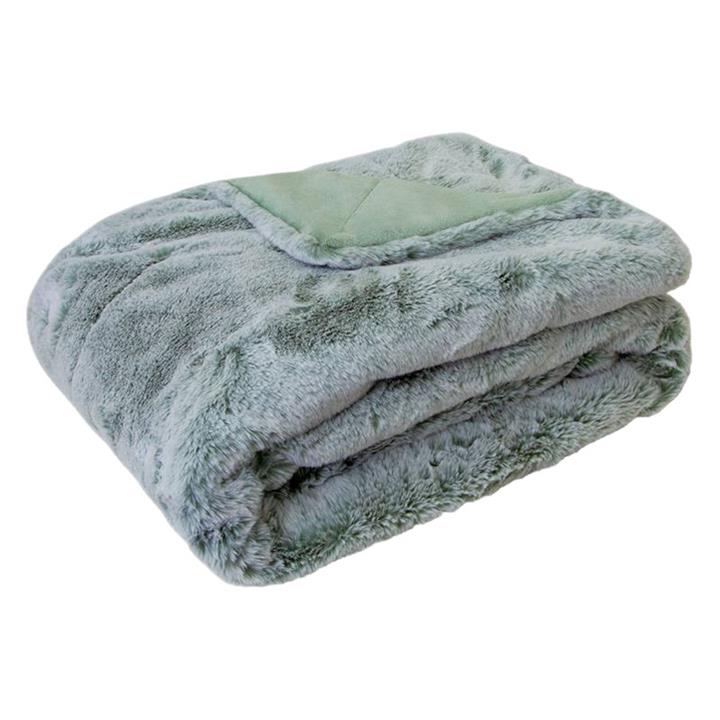 Archie Faux Fur Throw in Sage by j.elliot HOME by j.elliot HOME Style