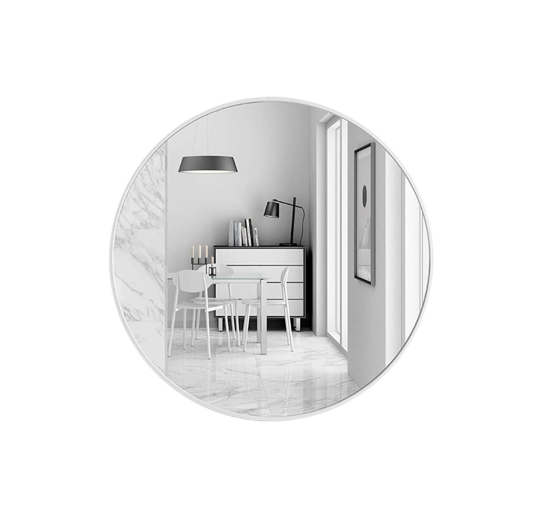 Slim Design Wall Mirror Round 50cm by Luxe Mirrors Style Sourcebook