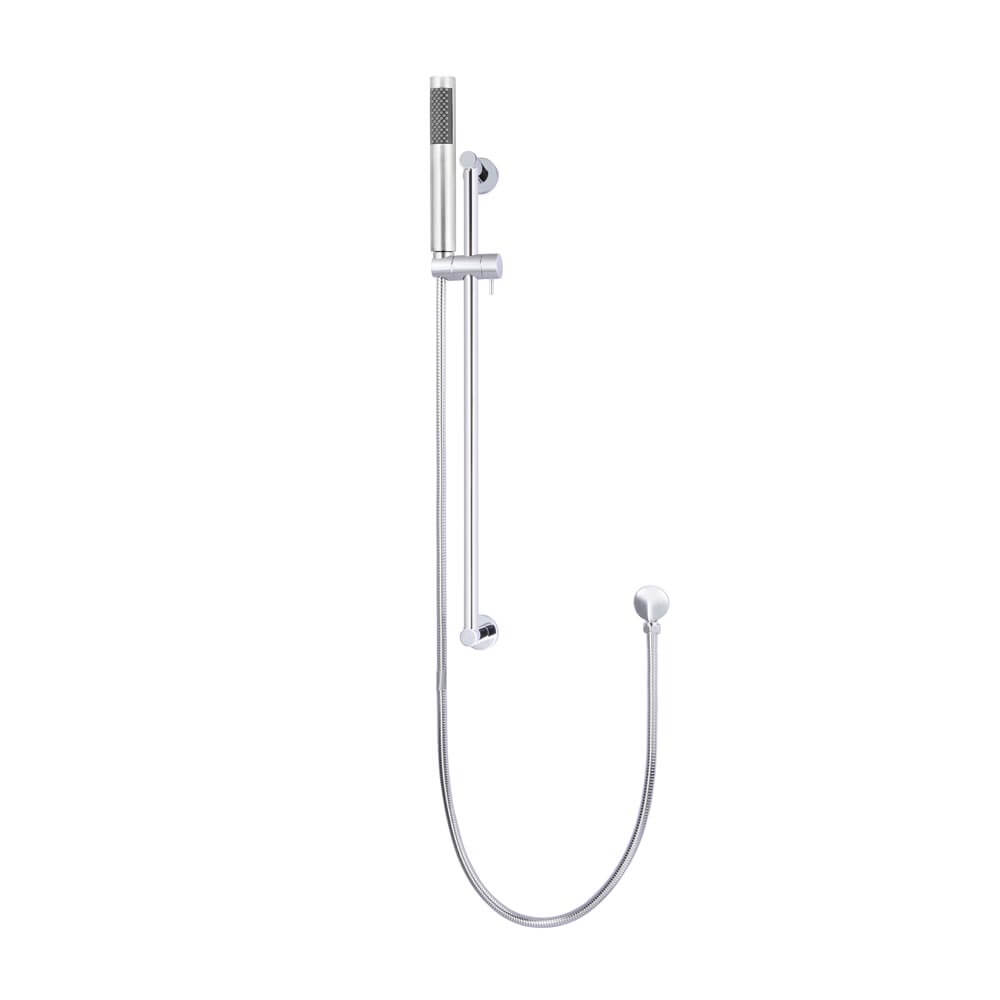 Round Shower Rail Column Single Function Hand Shower Chrome by null