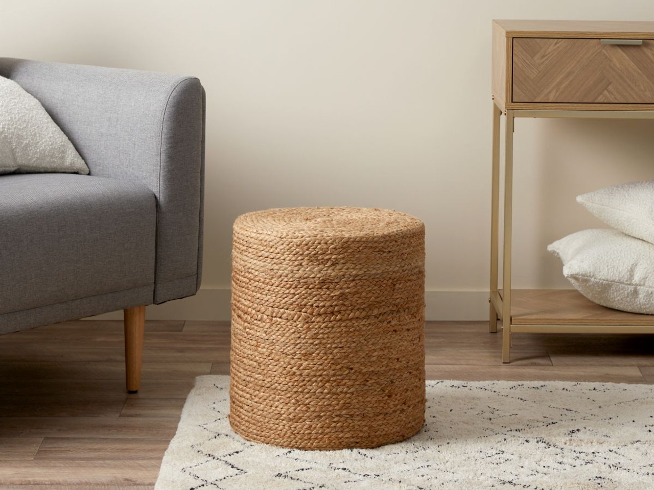 Jute Round Ottoman by Mocka Style Sourcebook