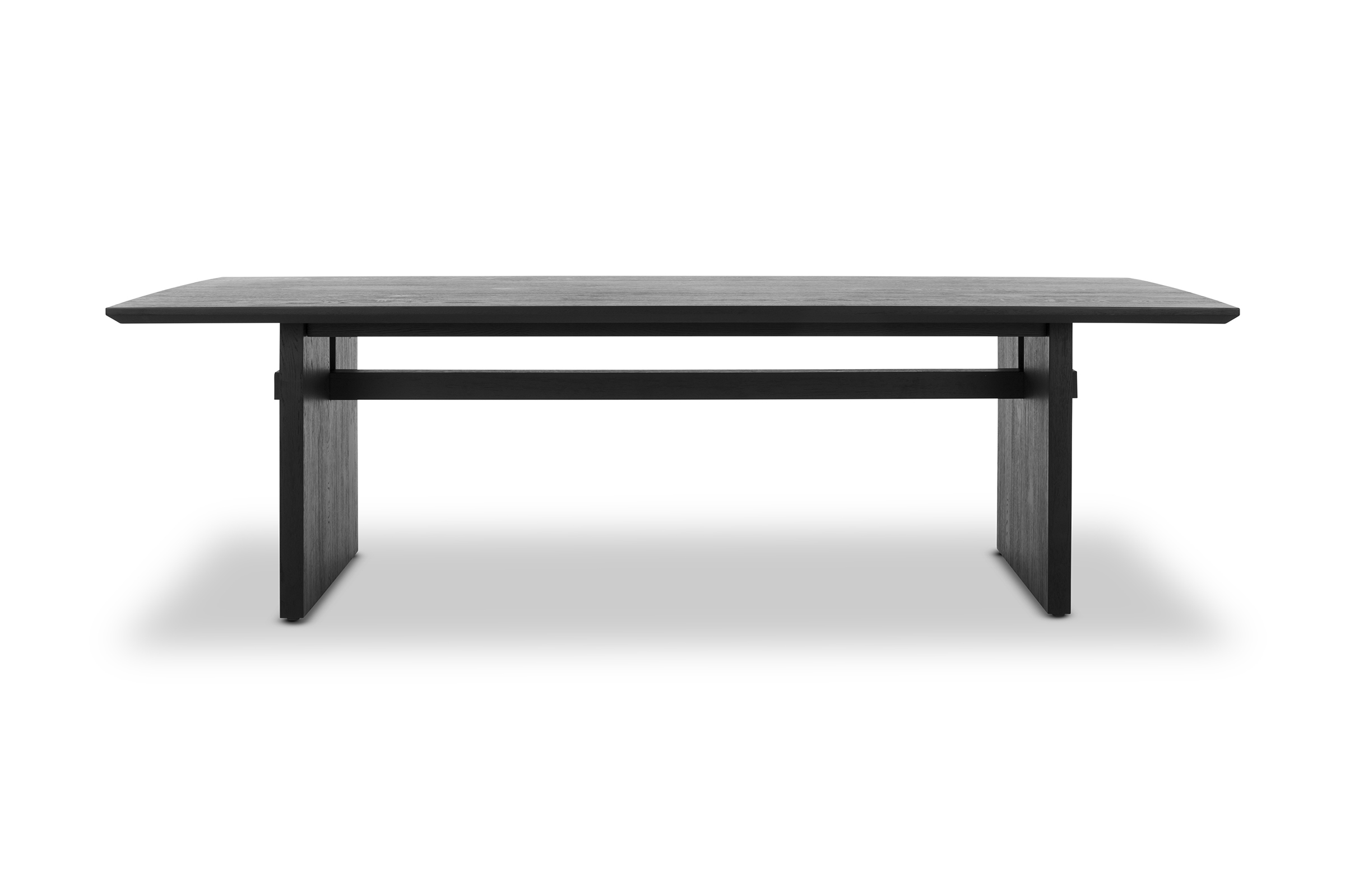 Graze Block 270cm Oak Dining Table, Black Solid Oak Timber, by Lounge