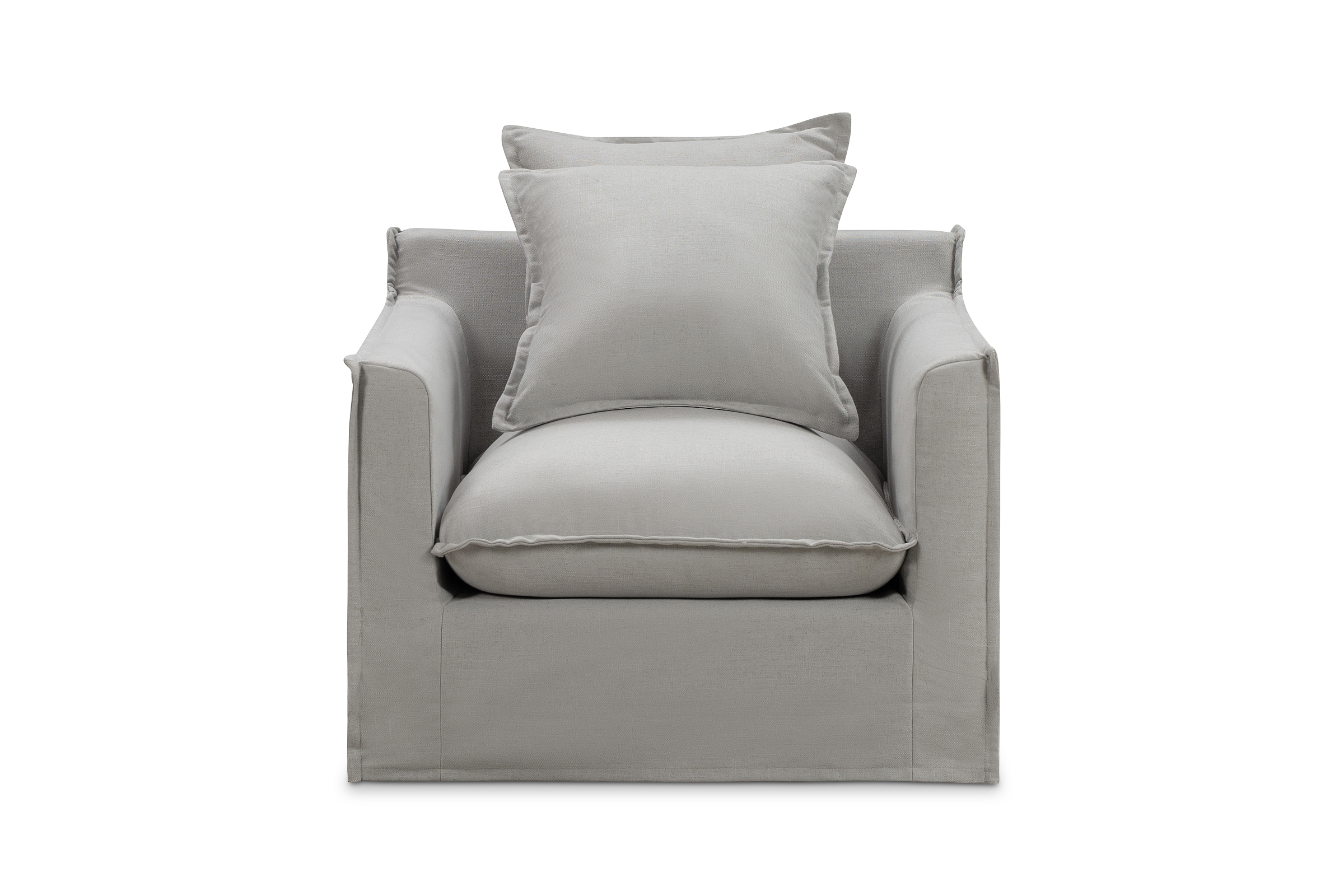 Venice Coastal Armchair, Light Grey Premium Quality Linen Blend, by