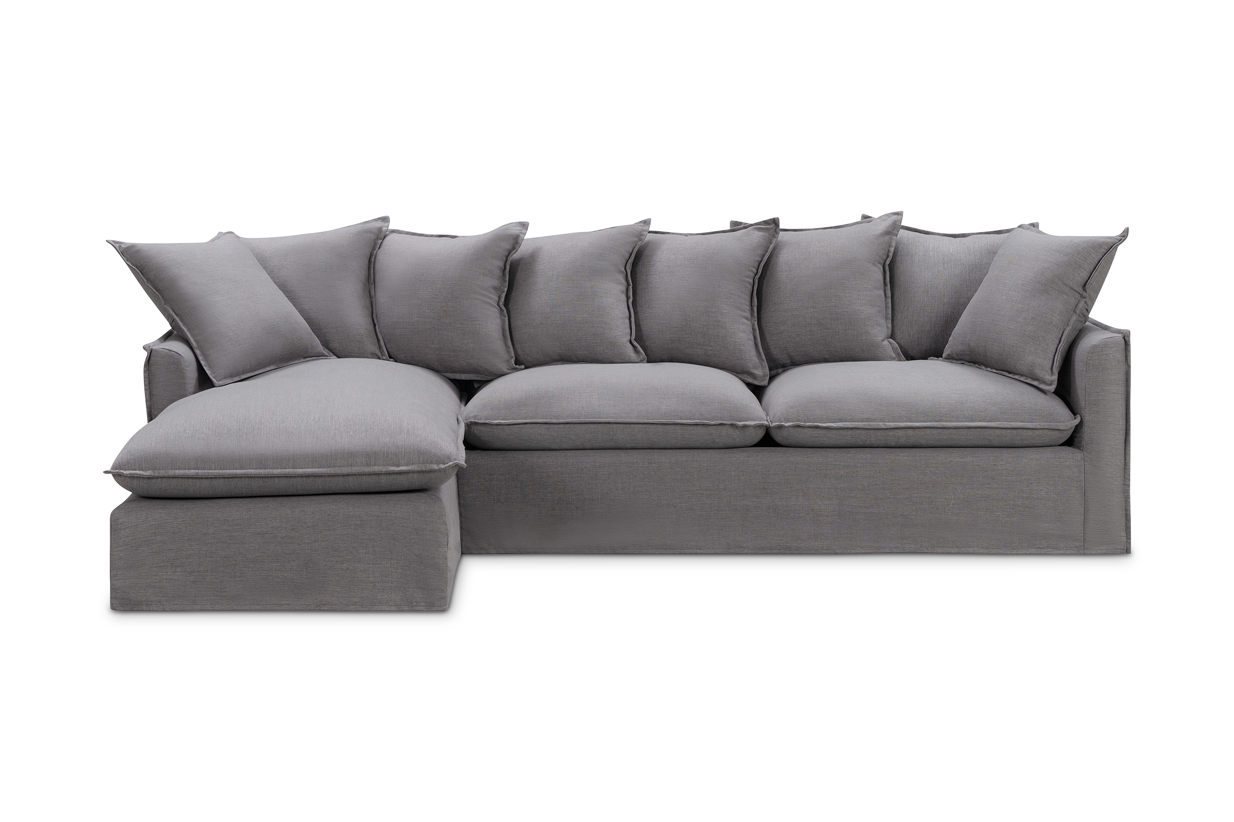 Venice Coastal LeftHand Corner Sofa Bed, Light Grey, by Lounge Lovers