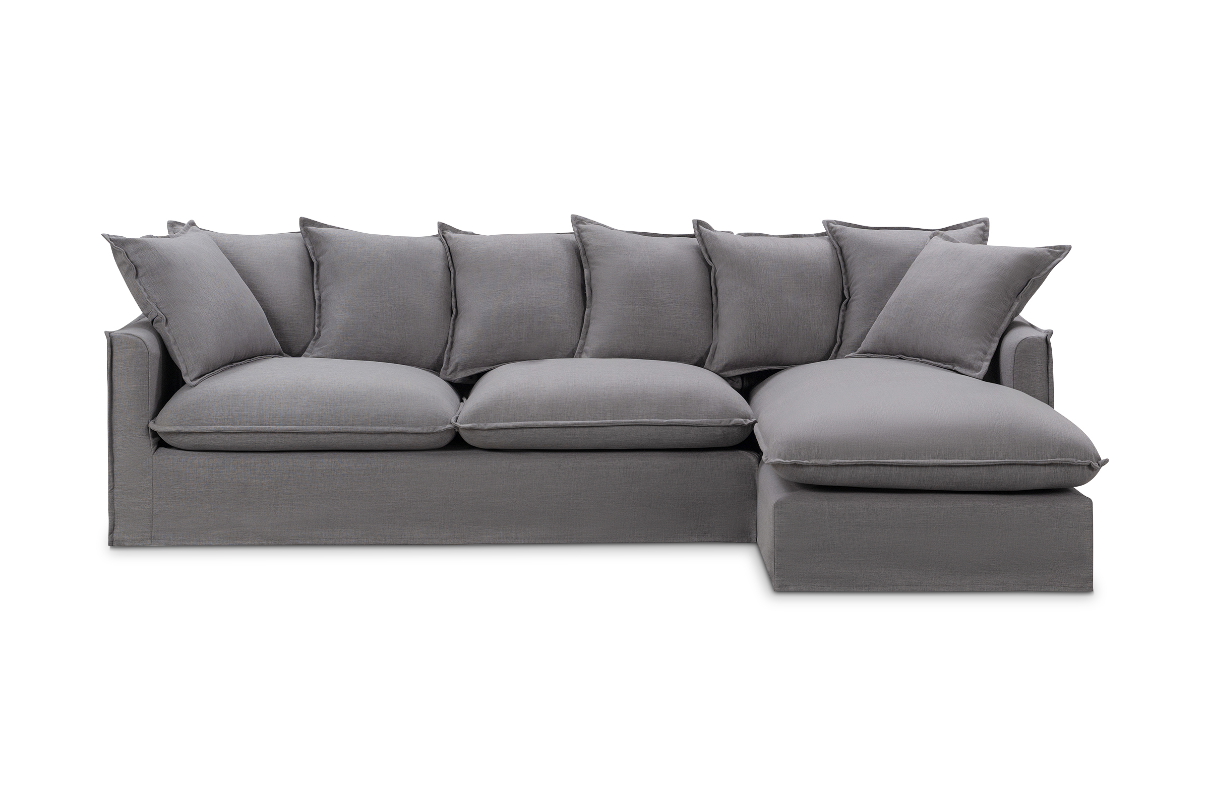 Venice Coastal RightHand Corner Fabric Sofa, Light Grey, by Lounge