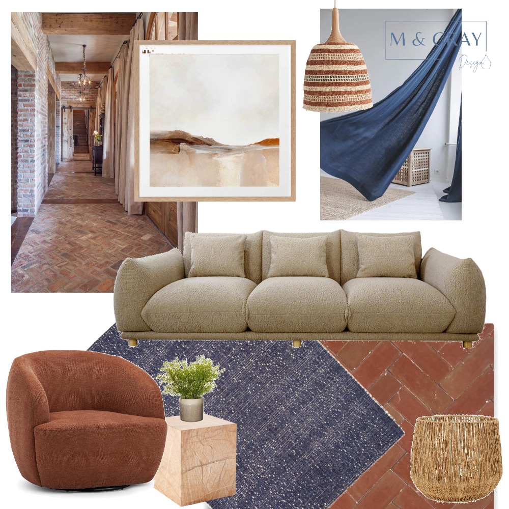 Brick Floor Mood Board Interior Design Mood Board by M & Gray Design