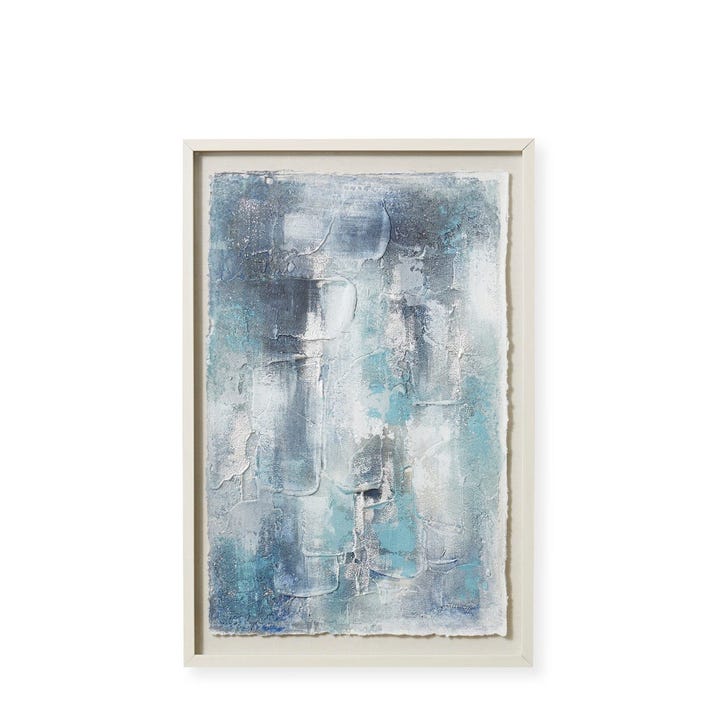 Canal Blue Handpainted Rice Paper Wall Art 60 x 3 x 90cm by Elme