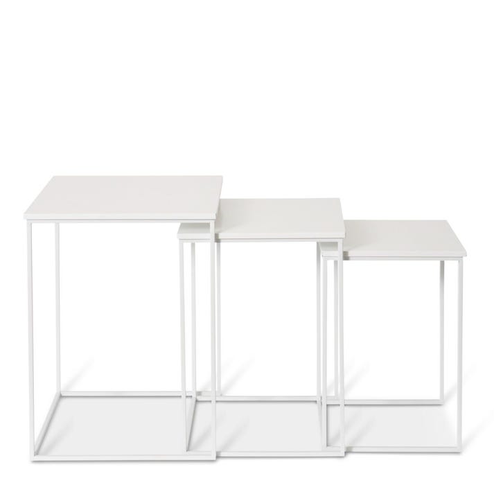 Duke Square Side Table Set 3 42 x 42 x 55cm by Elme Living Style