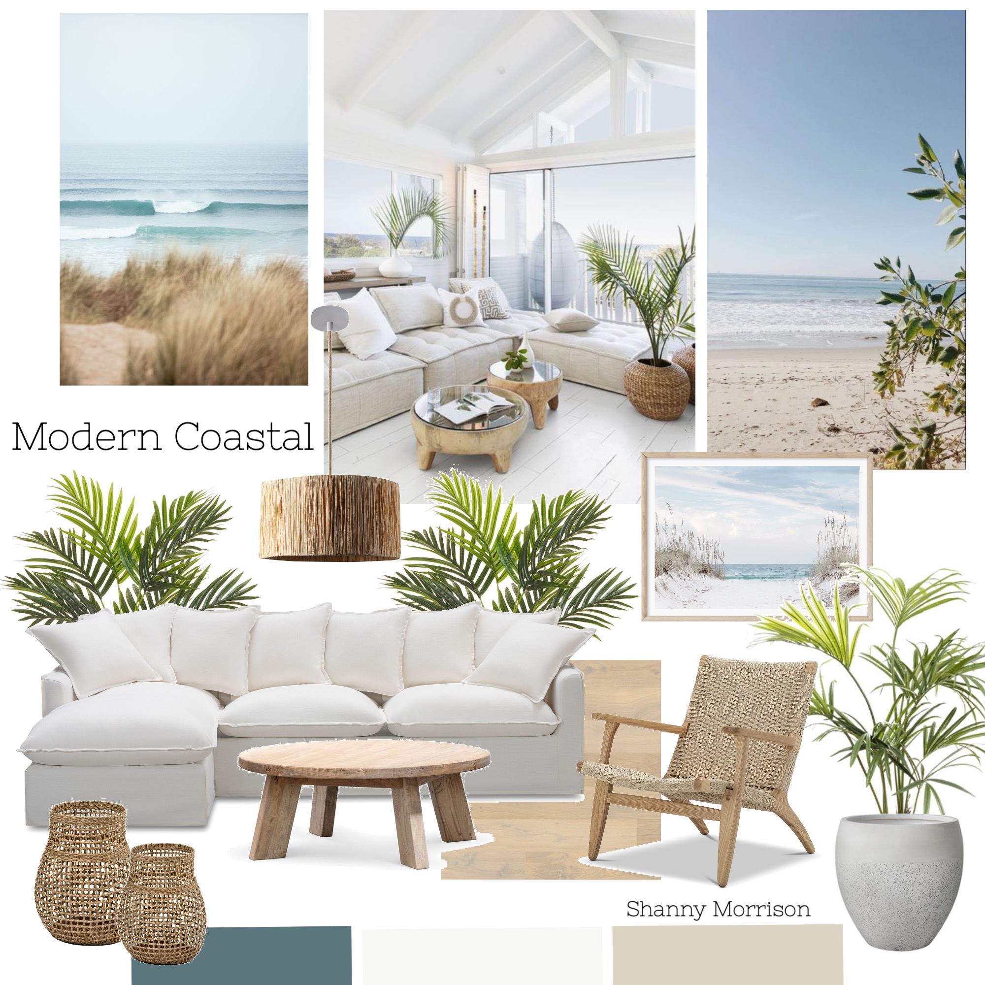 Modern Coastal Mood Board Interior Design Mood Board by shannykatie ...