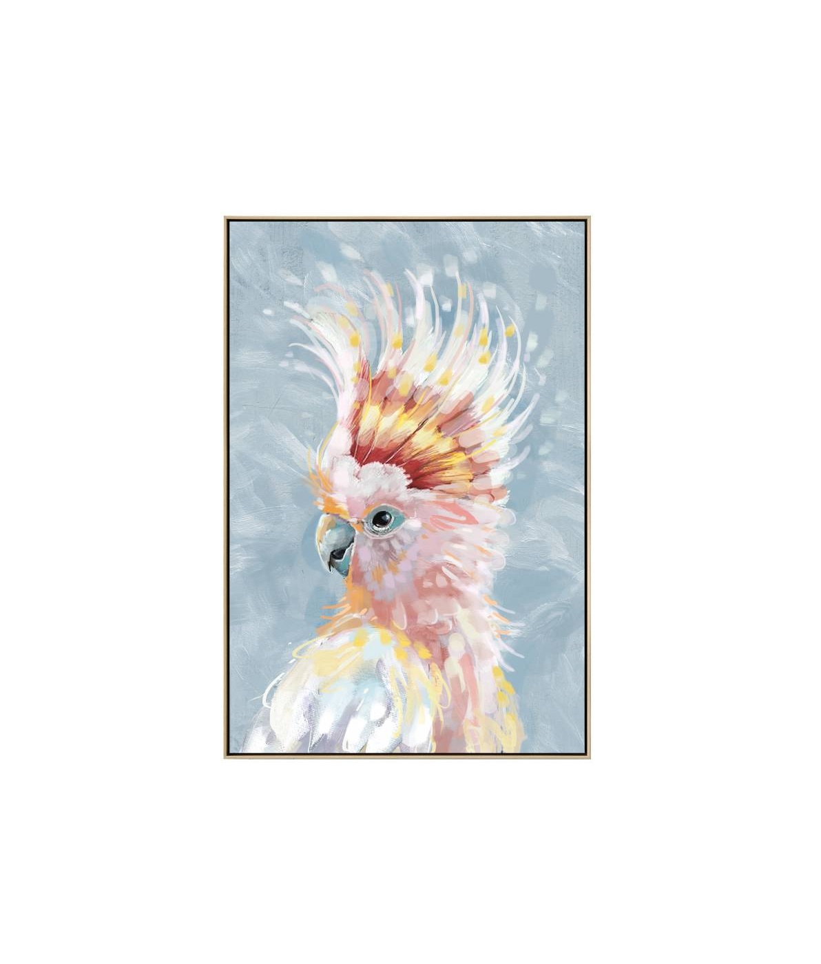 Katie Cockatoo Wall Art Canvas 90cm x 60cm by Luxe Mirrors Style