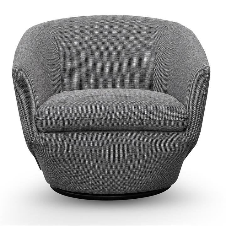 Mascot Fabric Swivel Lounge Armchair, Oslo Grey by Conception Living
