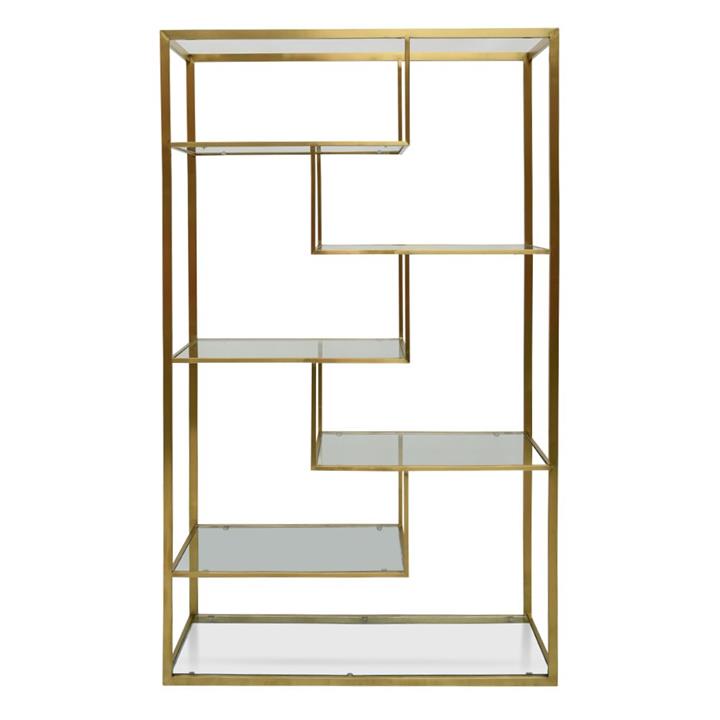 Koroit Steel & Glass Display Shelf, Gold by Conception Living Style