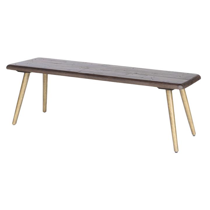 Lineo Reclaimed Timber Dining Bench, Metal Leg, 200cm by PGT Reclaimed