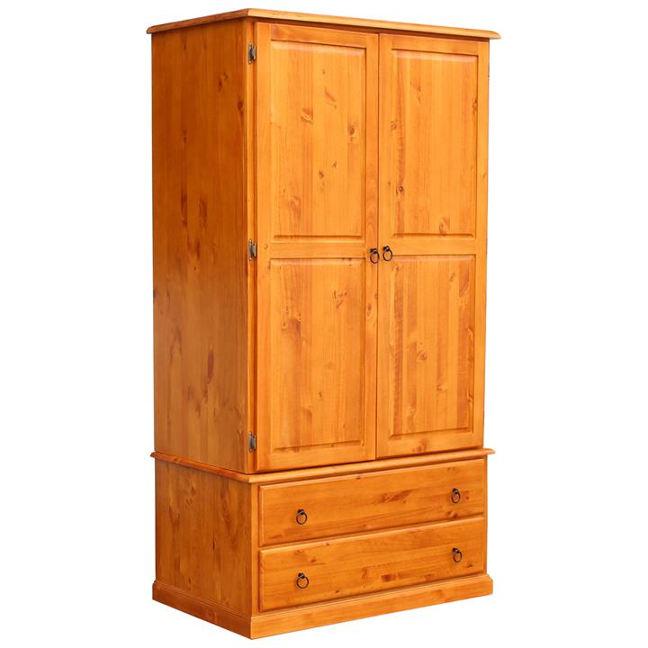 Edensor New Zealand Pine Timber 2 Door 2 Drawer Wardrobe by Rivendell Furniture Style Sourcebook